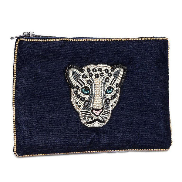 SMALL VELVET ZIP POUCH WITH EMB - ACCESSORIES - ABBOTT