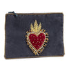 SMALL VELVET ZIP POUCH WITH EMB - ACCESSORIES - ABBOTT