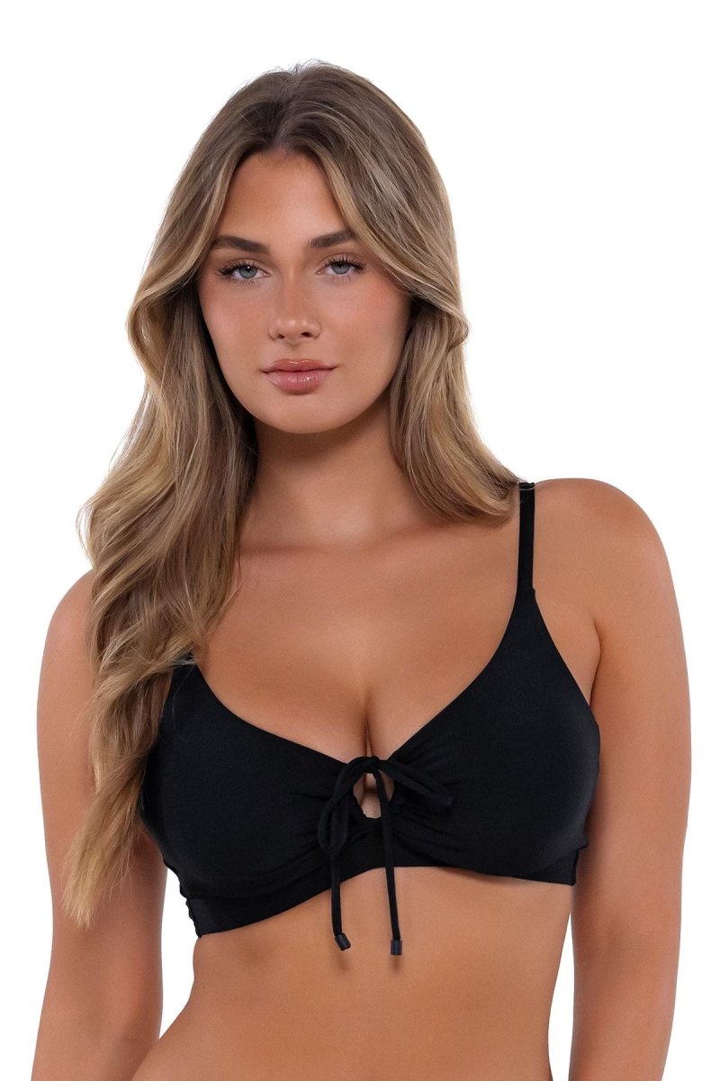SUNSETS SOLIDS KAUAI KEYHOLE BIKINI TOP - LADIES SWIM - SUNSETS