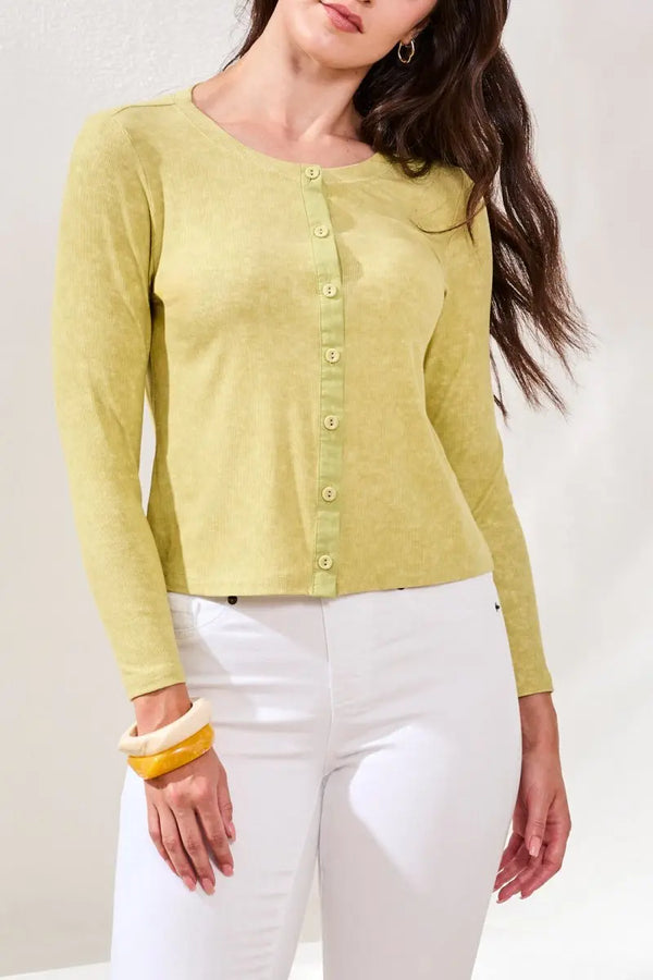 TRIBAL BUTTON FRONT CARDI TEE - jackets/sweaters - TRIBAL