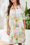 TRIBAL COTTON LONG SLEEVE BUTTON UP COVER SHIRT - coverups - TRIBAL