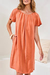TRIBAL FLUTTER SLEEVE DRESS W/BACK LACE UP - dresses - TRIBAL