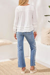 TRIBAL GAUZE BUTTON FRONT BALLOON SLEEVE BLOUSE - tops - TRIBAL