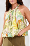 TRIBAL LINED BUBBLE HEM BLOUSE - tops - TRIBAL