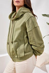 TRIBAL PUFF SLEEVE ZIP UP HOODY - tops - TRIBAL