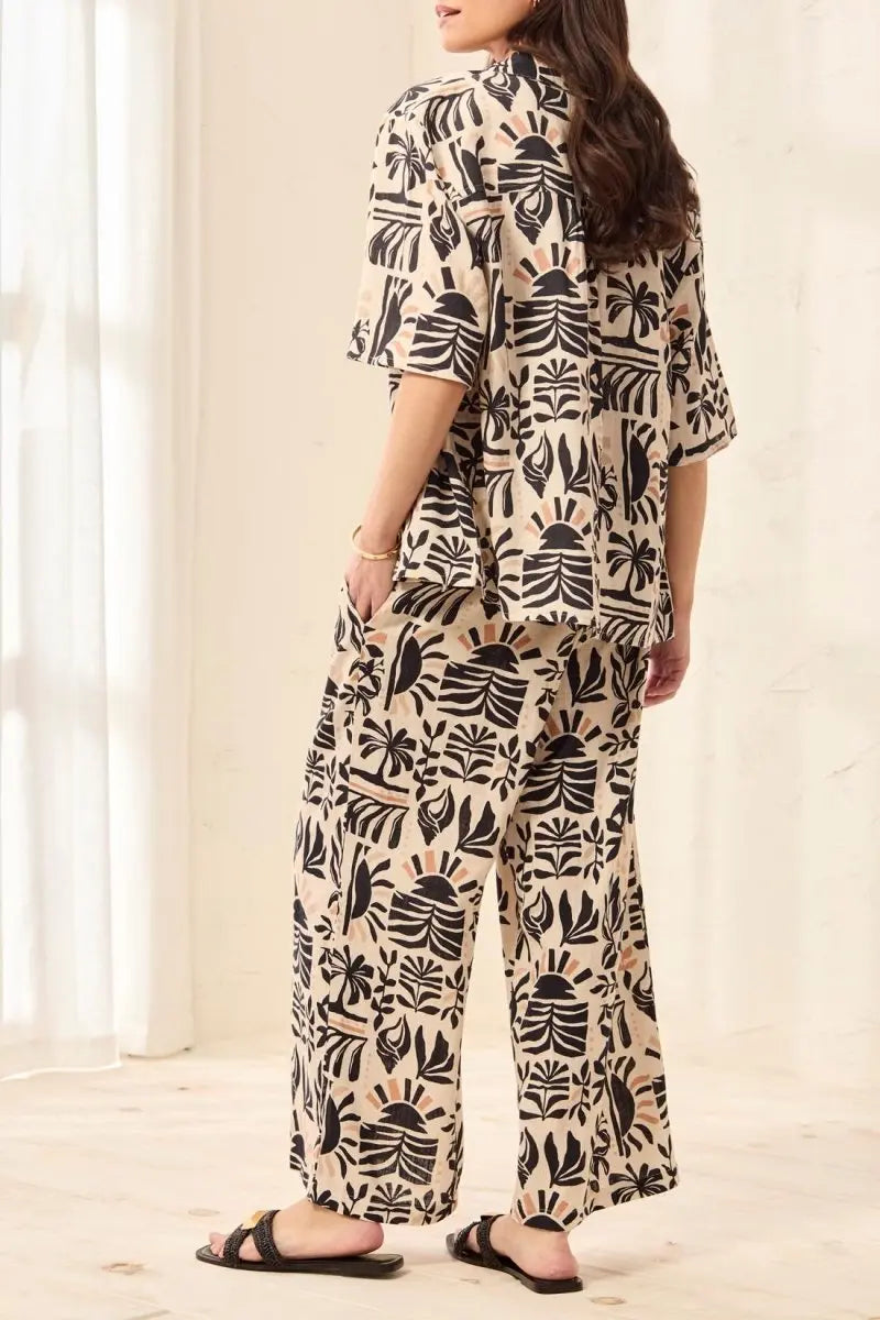 TRIBAL PULL ON CROP PANT - bottoms - TRIBAL