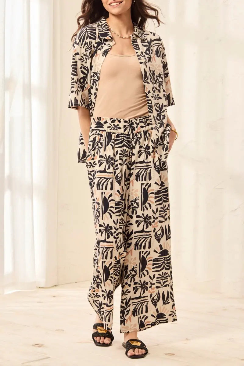 TRIBAL PULL ON CROP PANT - bottoms - TRIBAL