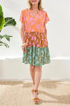 TRIBAL SS TIERED DRESS WITH LINING - dresses - TRIBAL