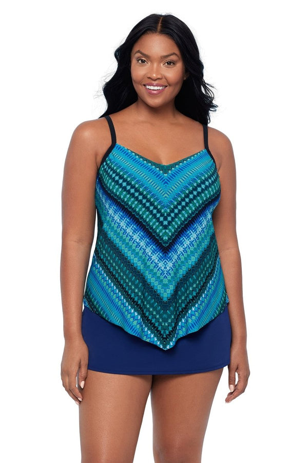 TRIMSHAPER ENPOINTE HANK TANKINI - tankini tops - TRIMSHAPER