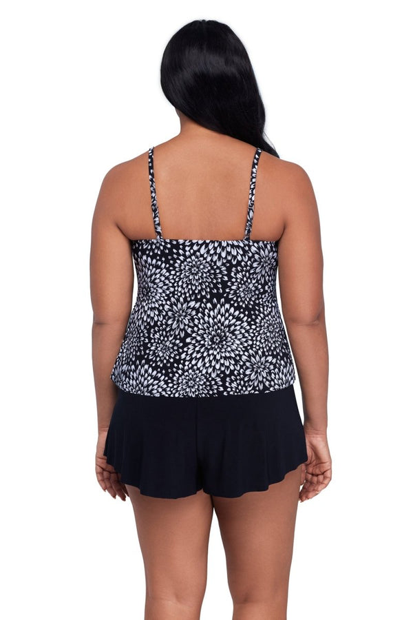 TRIMSHAPER NOIR BLOOMS RONNIE TANKINI TOP - tankini tops - TRIMSHAPER