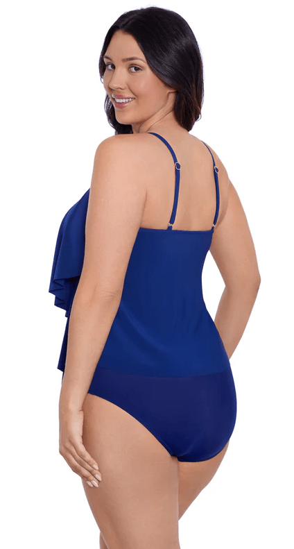 TRIMSHAPER RONNIE SOLID LAYERED TANKINI TOP