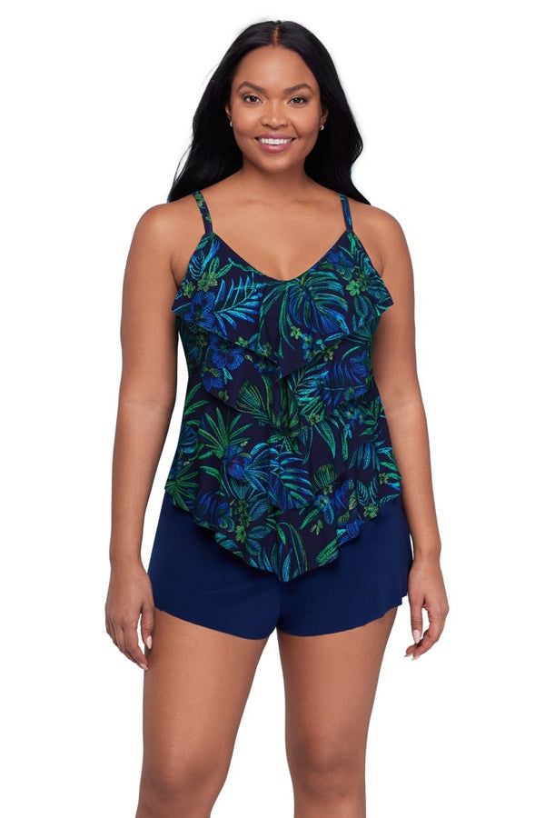 TRIMSHAPER TROPICAL TESS LENA TANKINI - tankini tops - TRIMSHAPER