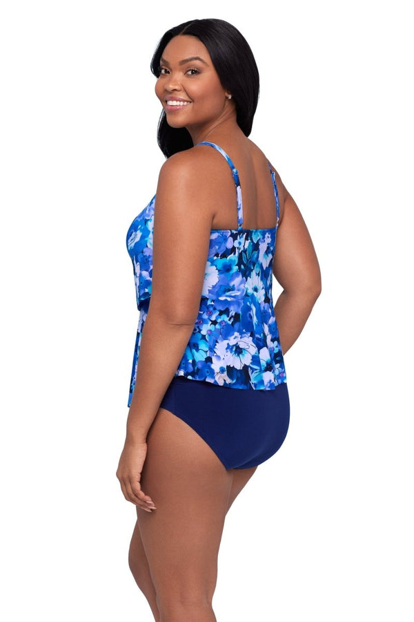 TRIMSHAPER VIOLET BLOOMS RONNIE TANKINI TOP - tankini tops - TRIMSHAPER