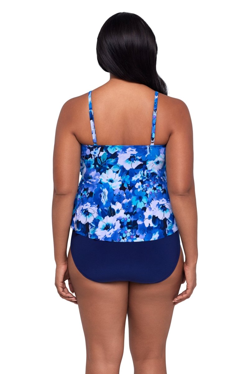 TRIMSHAPER VIOLET BLOOMS RONNIE TANKINI TOP - tankini tops - TRIMSHAPER