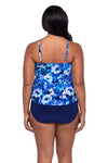 TRIMSHAPER VIOLET BLOOMS RONNIE TANKINI TOP - tankini tops - TRIMSHAPER