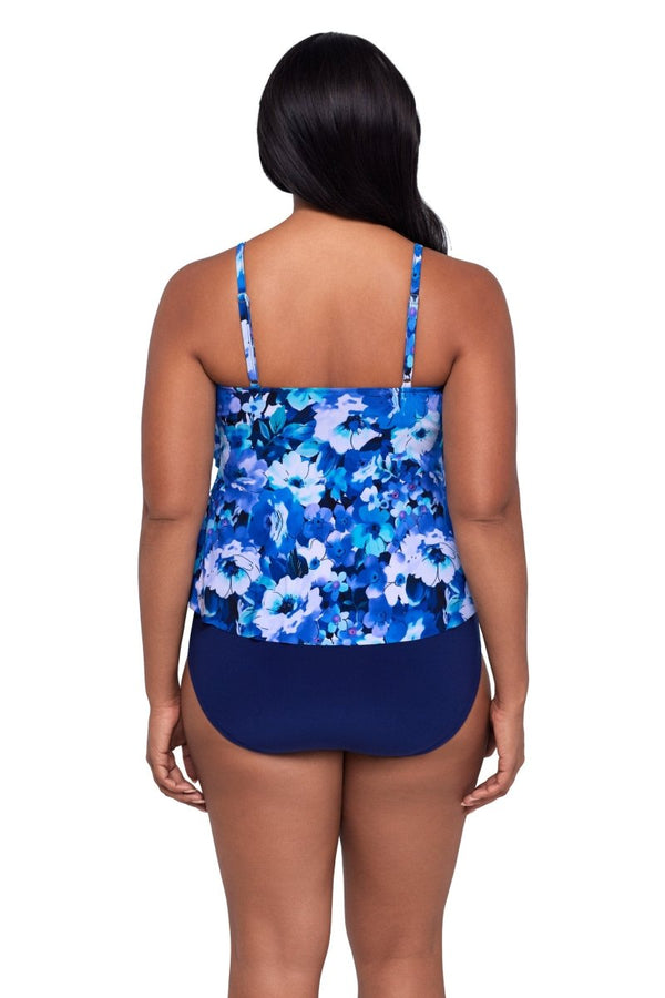 TRIMSHAPER VIOLET BLOOMS RONNIE TANKINI TOP - tankini tops - TRIMSHAPER
