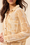 TRIBAL COTTON MESH LS BUTTON UP SHIRT TRIBAL