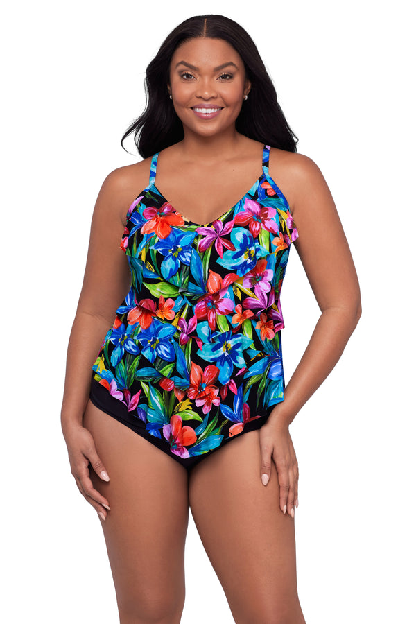 TRIMSHAPER TROPICAL TREASURE LENA TANKINI TOP