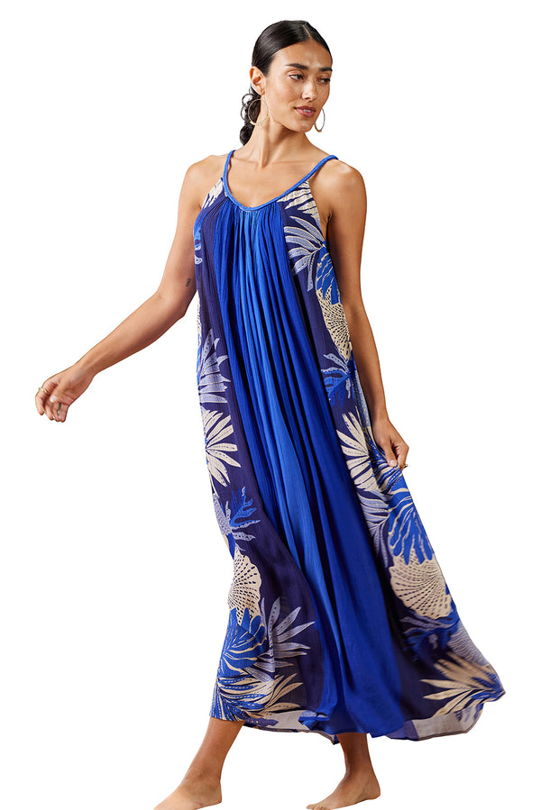 TRIBAL XIX PLACEMENT PRINT FLOWY MAXI DRESS