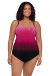 TRIMSHAPER PLUS ROSE OMBRE HANK TANKINI TOP