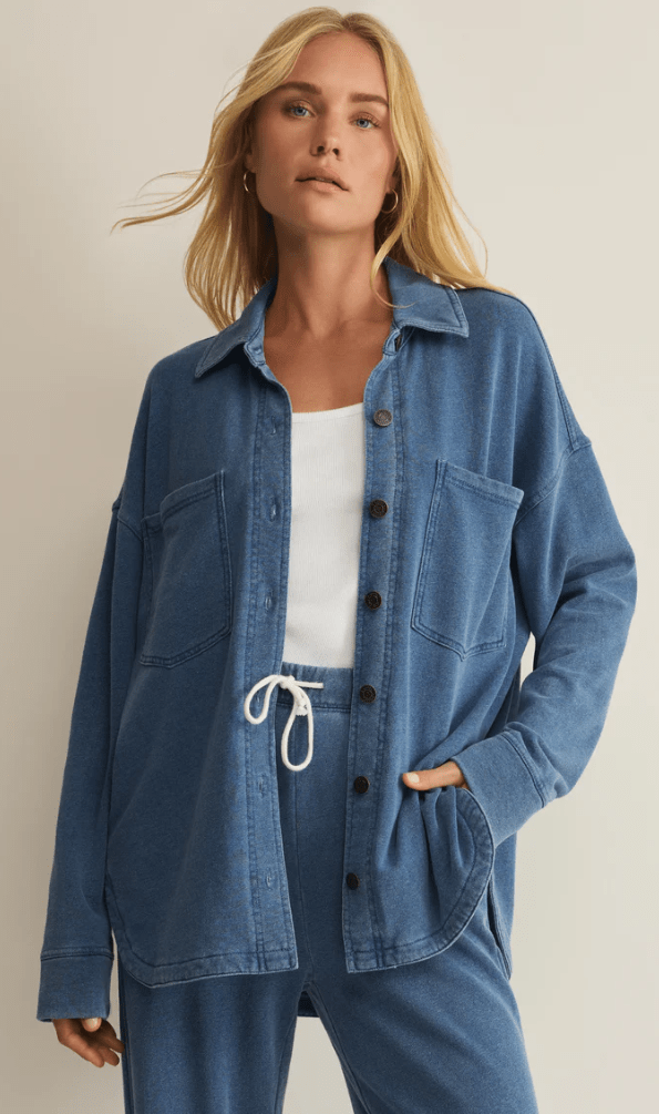 Z SUPPLY ALL DAY KNIT DENIM JACKET - tops - Z SUPPLY