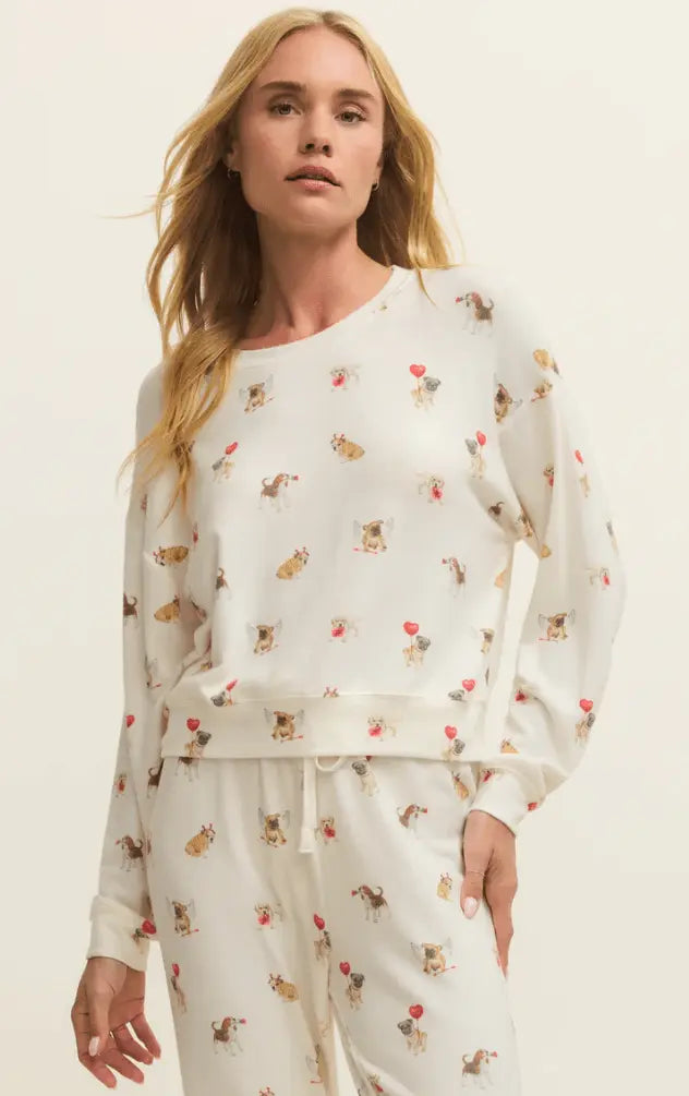 Z SUPPLY LOUNGE BISOUS LOVE PUP TOP - tops - Z SUPPLY