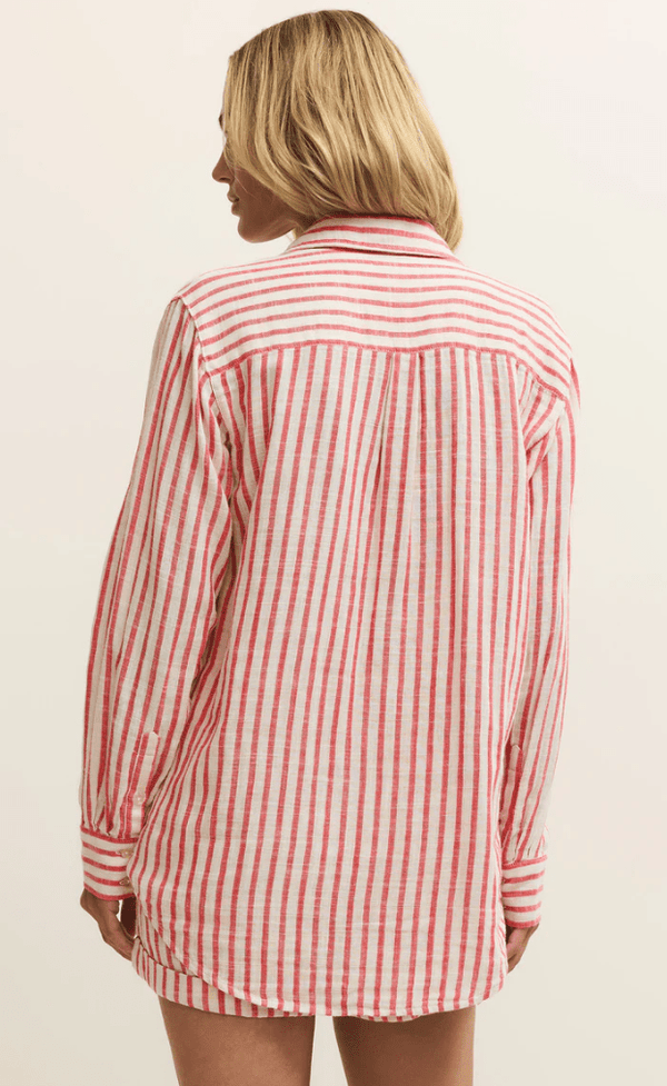 Z SUPPLY SATURDAYS STRIPE COTTON LOUNGE SHIRT - Loungewear - Z SUPPLY