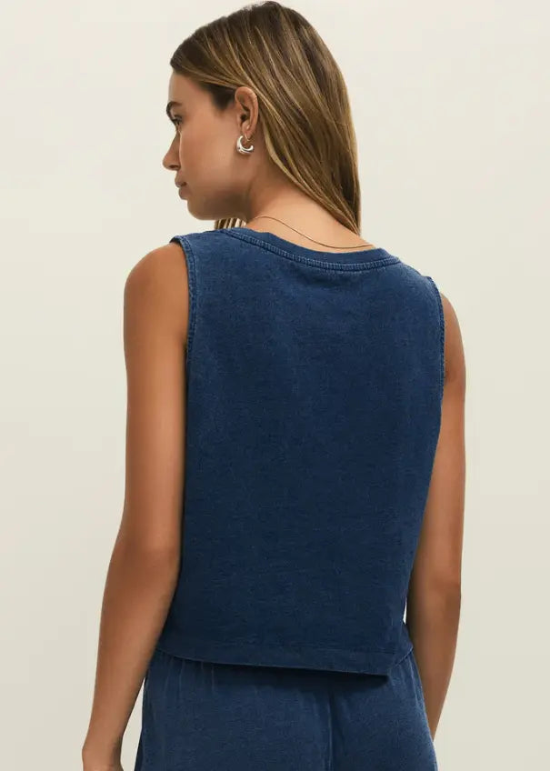 Z SUPPLY SLOANE V NECK DENIM TANK - tops - Z SUPPLY