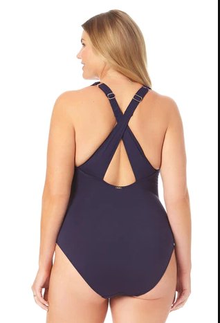 ANNE COLE PLUS SIZE X BACK ONE PCE - Swimwear - ANNE COLE