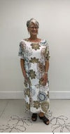 BEYOND CAPRI "CORI'S DRESS" 100% VISCOSE SHORT SLEEVE MANDALA PRINT - Dresses - PLUM LOCO