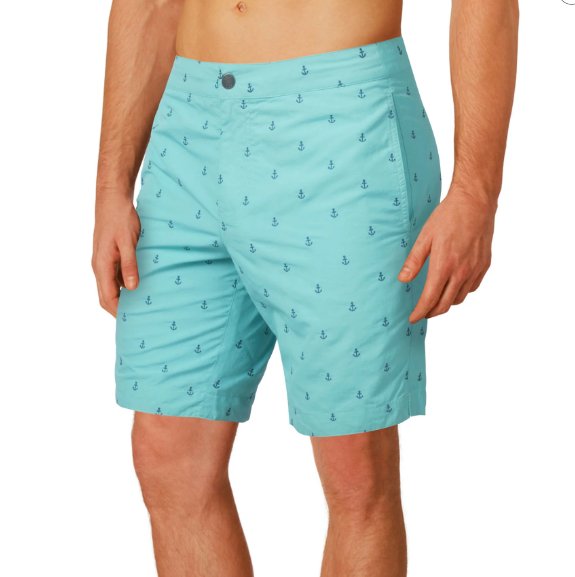 BOTO HYBRID SWIM TRUNKS - TURQUOISE EMBR ANCHORS - boardshorts - KABO