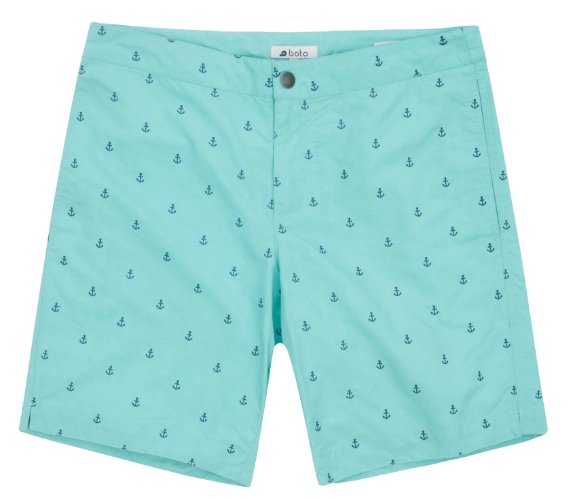 BOTO HYBRID SWIM TRUNKS - TURQUOISE EMBR ANCHORS - boardshorts - KABO