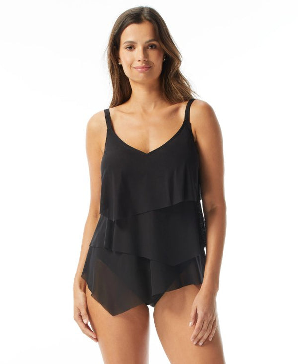 COCO REEF FLOURISH CUP SIZE LAYERED TANKINI TOP - Swimwear - COCO REEF