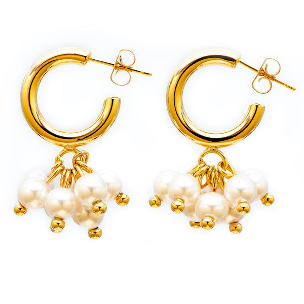 LUV AND BART ELSA PEARL CLUSTER EARRING - Jewellery - LUV AND BART