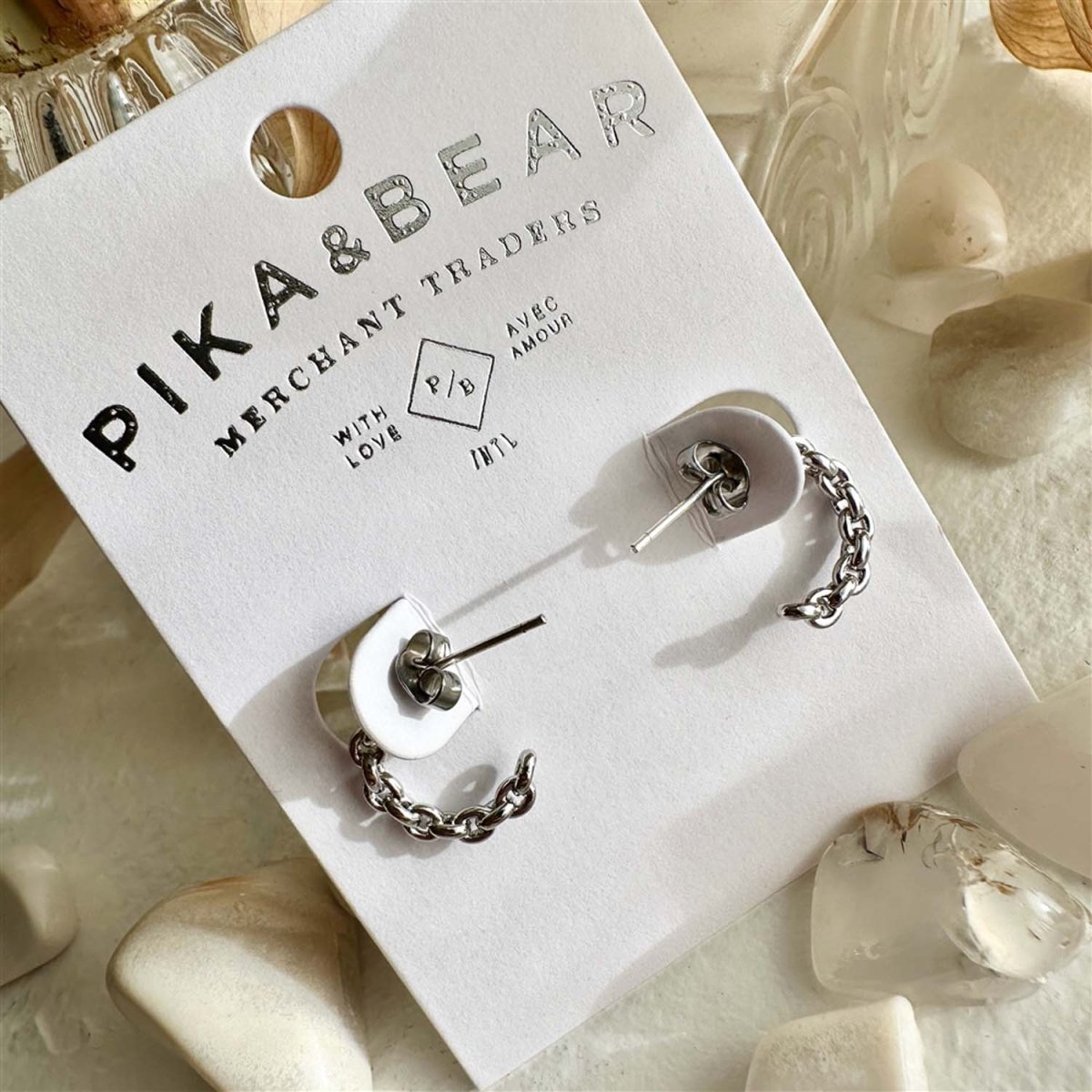 PIKA & BEAR ' DROMI' TINY CHAIN LINK HOOP EARRINGS - jewellery - PIKA & BEAR