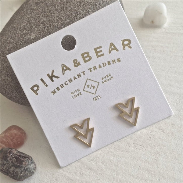 PIKA & BEAR 'IKE' DOUBLE V CHEVRON EARRINGS - jewellery - PIKA & BEAR