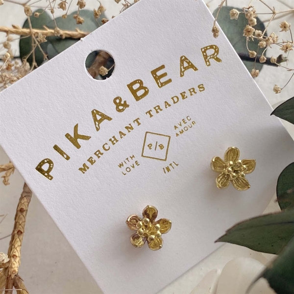 PIKA & BEAR 'NYMPHAE' WATER LILY STUD EARRINGS - jewellery - PIKA & BEAR