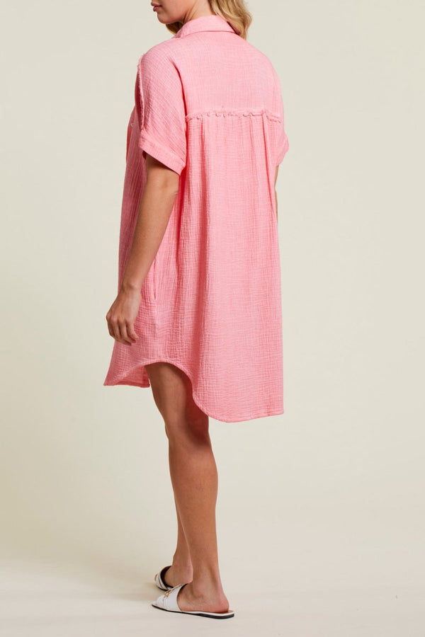 TRIBAL DOLMAN SLEEVE SS SHIRT DRESS COVERUP - Coverups - TRIBAL